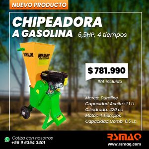 Chipeadora a Gasolina 6,5 HP - 4 Tiempos - Imagen 1